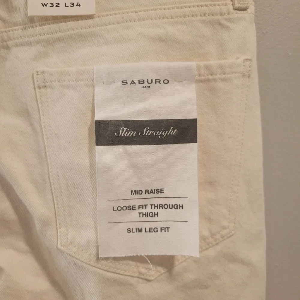 Saburo Jeans Men Slim Fit Straight Size W32 L34